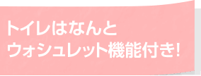トイレはなんとウォシュレット機能付き！